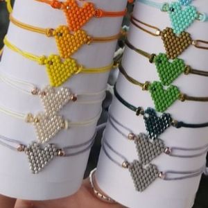 Flat Beaded heart Bracelet